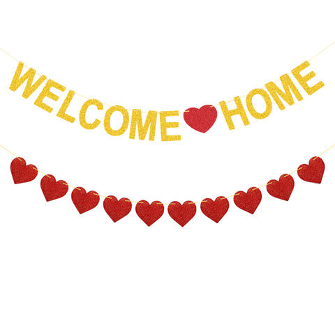 Glitter Welcome Home Banner Welcome Home Sign Welcome Home Decorations