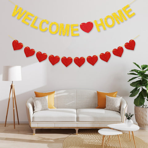 Glitter Welcome Home Banner Welcome Home Sign Welcome Home Decorations