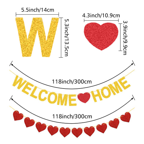 Glitter Welcome Home Banner Welcome Home Sign Welcome Home Decorations