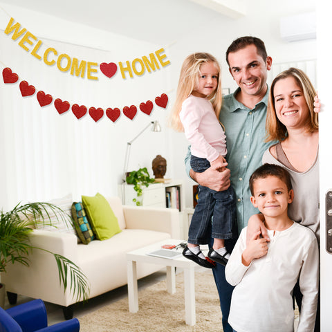 Glitter Welcome Home Banner Welcome Home Sign Welcome Home Decorations
