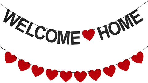 Glitter Welcome Home Banner Welcome Home Sign Welcome Home Decorations